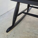 Vintage black rocking chair 1950