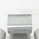 Brushed steel and glass coffee table, François Monnet, for Kappa, 1970.