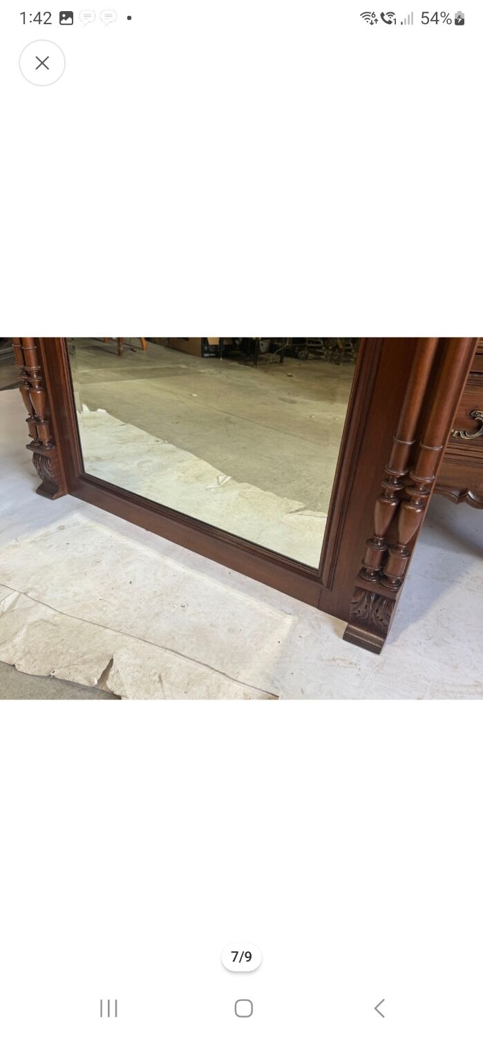 Wooden mirror in Neo-Henri II style, 20th century.