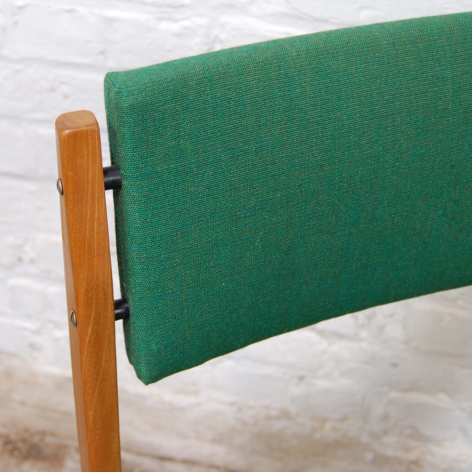 Vintage wooden chair 1960s reupholstered