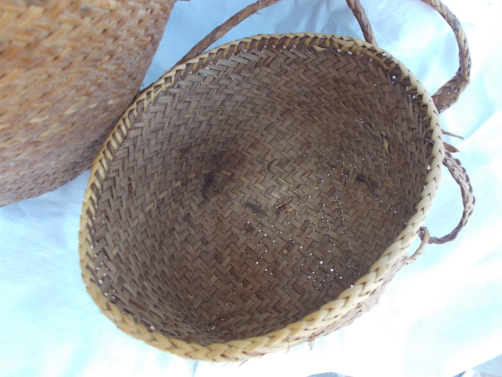 Ancient Japanese-style woven wicker basket