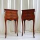 Louis XV French bedside tables with floral marquetry, 1940s, set of 2