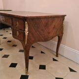 Louis XV period walnut and veneer flat desk