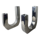 Designer candle holders in brushed aluminum