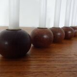 Danish Teak Candleholders, 1960s, Set of 6