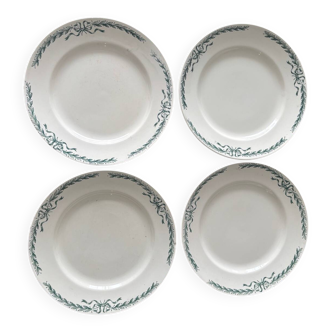 Set of 4 ironstone plates Longchamp model Belleville – Vais