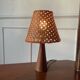 Small wooden and cane lamp