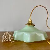 Suspension vintage lampshade in opaline mint
