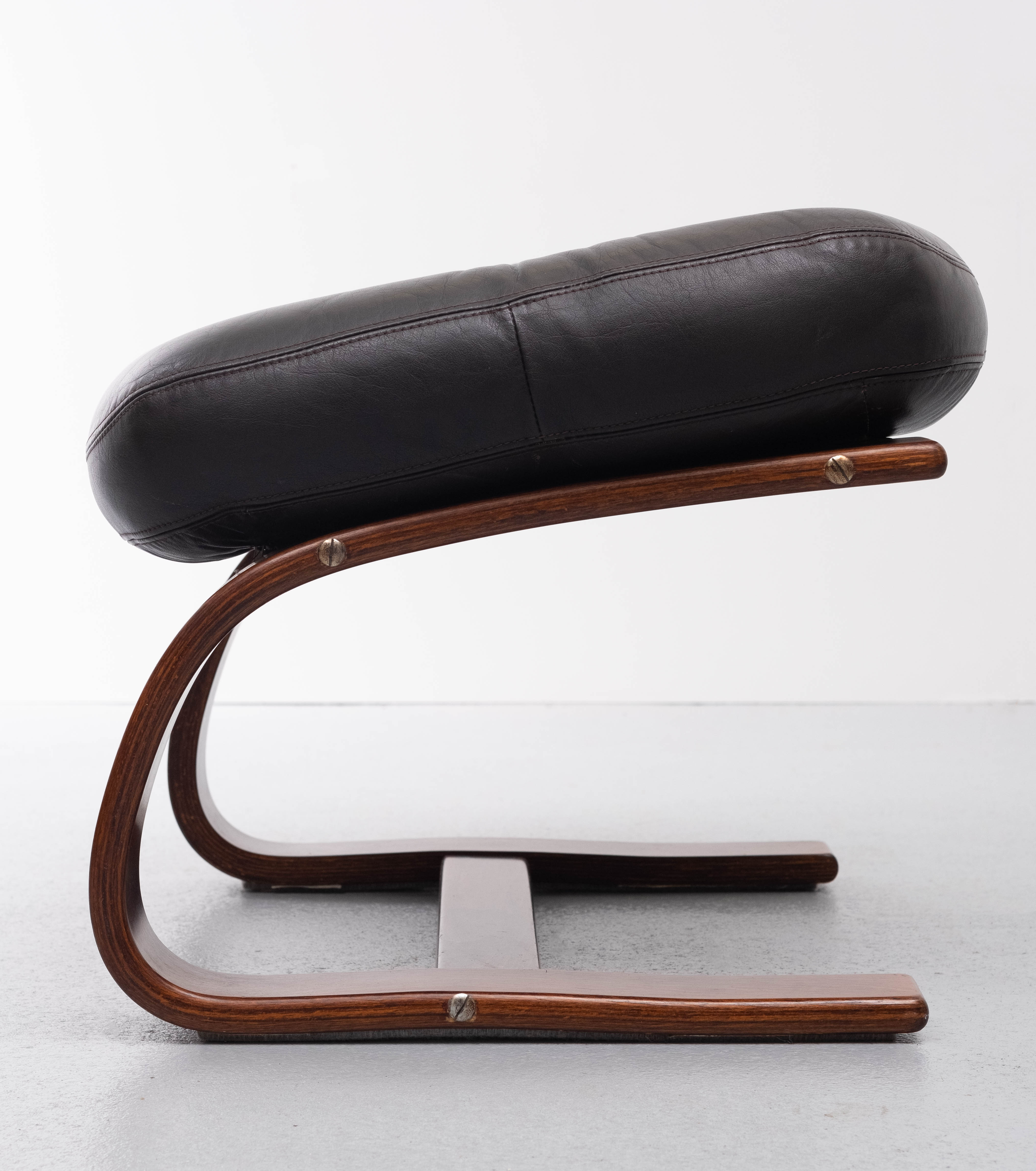 Kengu Leather Ottoman Rykken Norway 1960s
