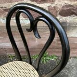 4 Thonet style bistro chairs in blackened curved wood