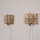 Pair of glass and brass sconces by Carl Fagerlund