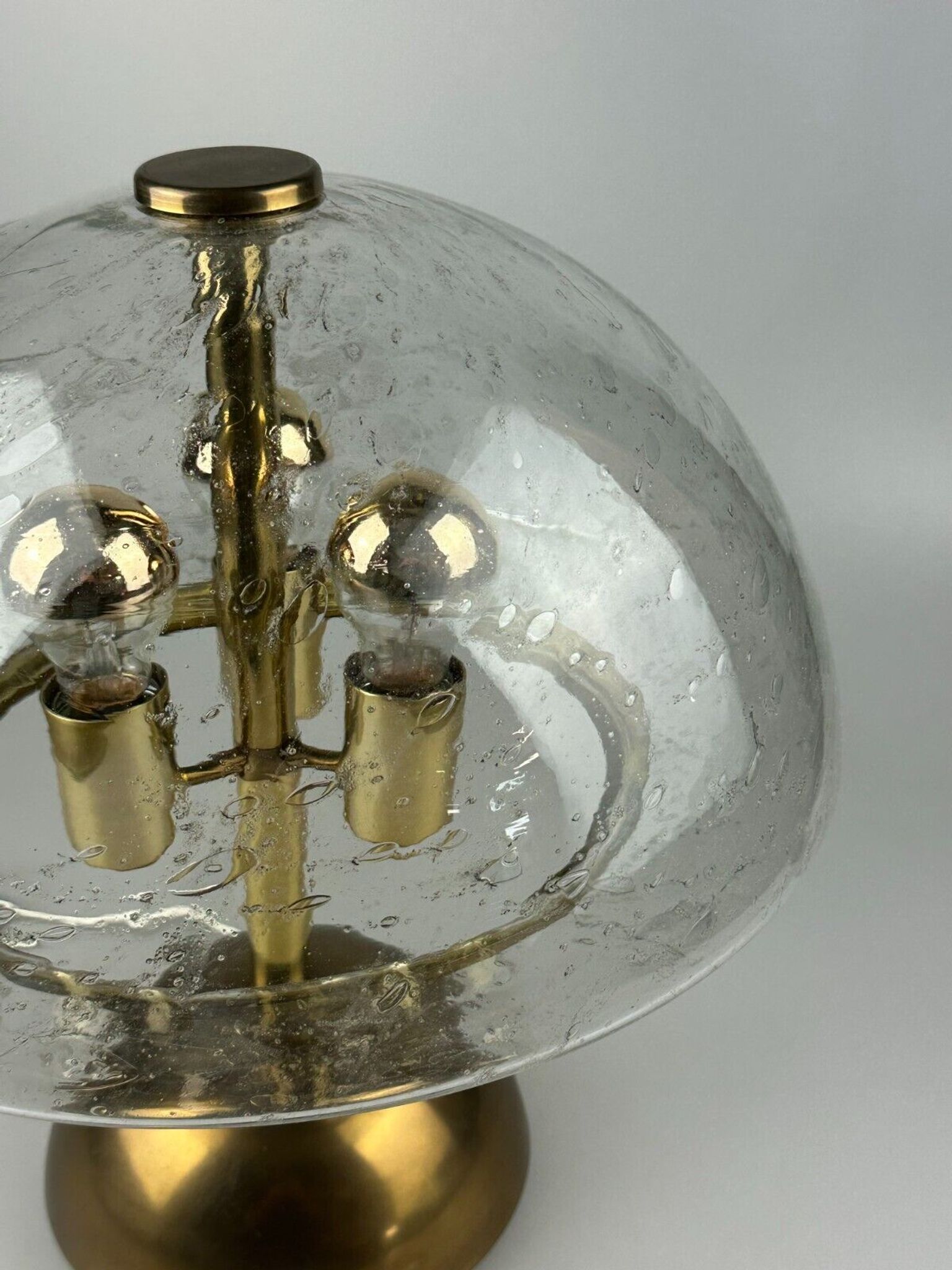 Lampe de table des années 60 des années 70 par Doria Leuchten Allemagne laiton de verre Space Age