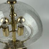60s 70s table lamp by Doria Leuchten Germany glass brass Space Age