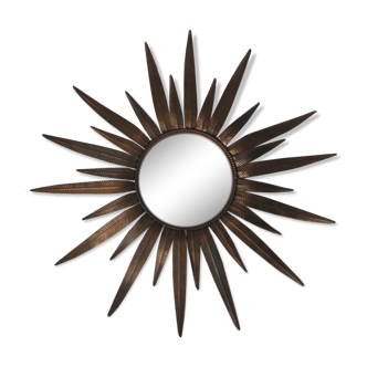 Miroir soleil cuivré 74cm