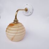 Swan neck and Clichy glass wall lamp