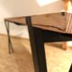 Multiline beech design table and matte black steel
