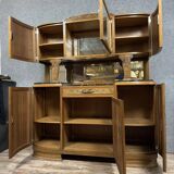 Art Deco period two-part sideboard in walnut and burl circa 1940