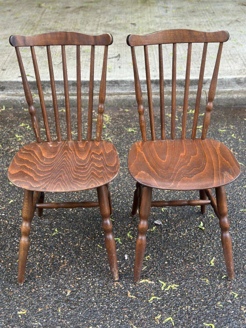 2 Baumann Tacoma Florida bistro chairs in solid wood