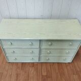 Vintage rattan chest of drawers and solid wood