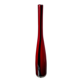 Grand vase, type soliflore, en verre multicouches