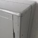 Curved wardrobe workshop locker made of wood repainted in grey.