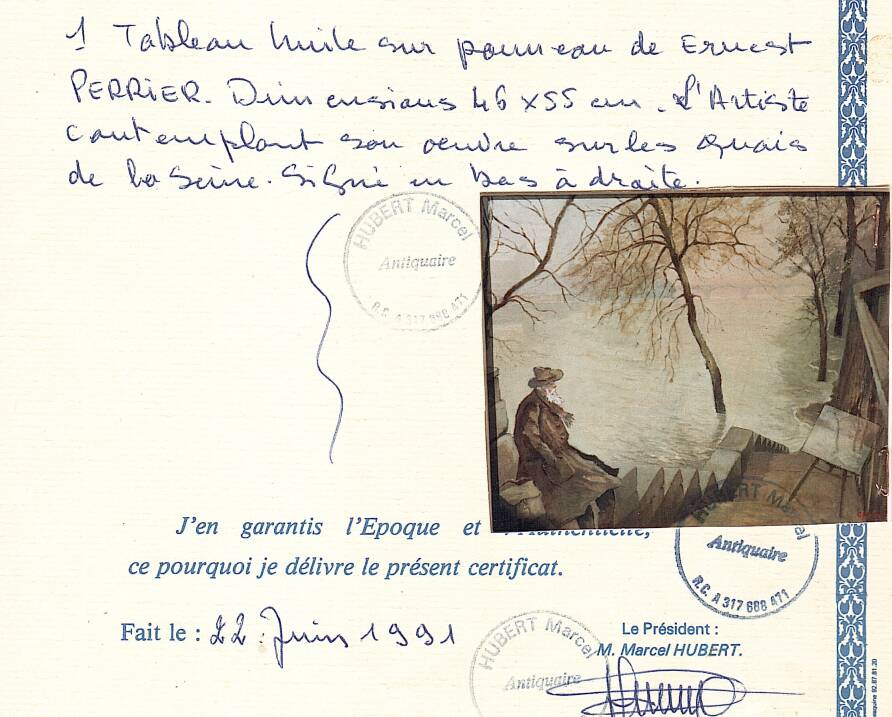 Painting representing the flood of Paris at the beginning of the 20th century