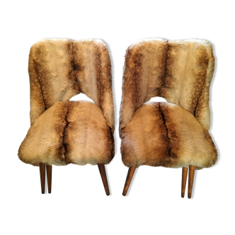 Pair of vintage moumoute chairs