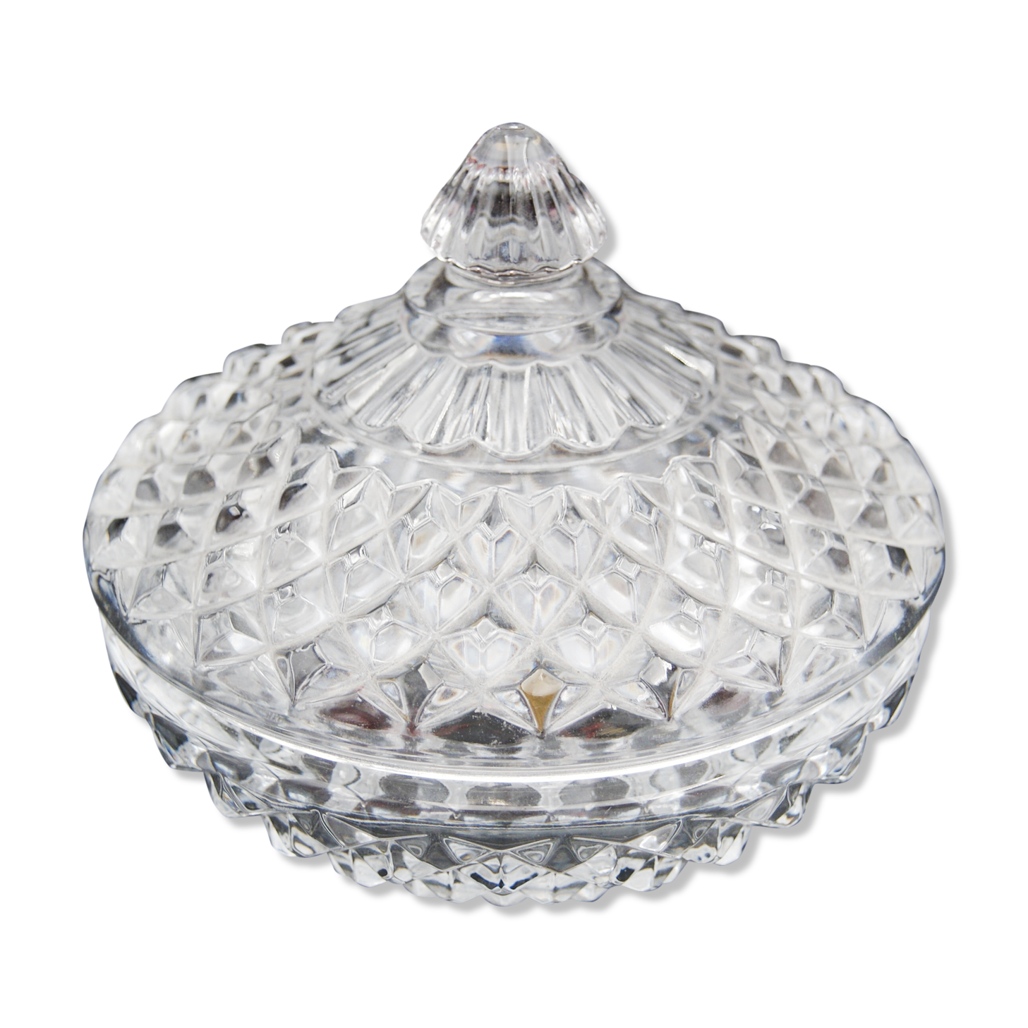 Vintage diamond Arques crystal sugar bowl