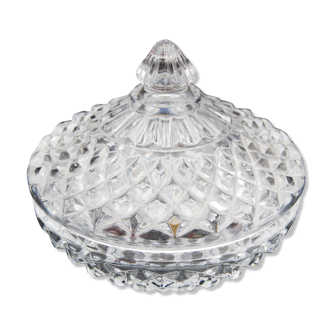 Vintage diamond Arques crystal sugar bowl