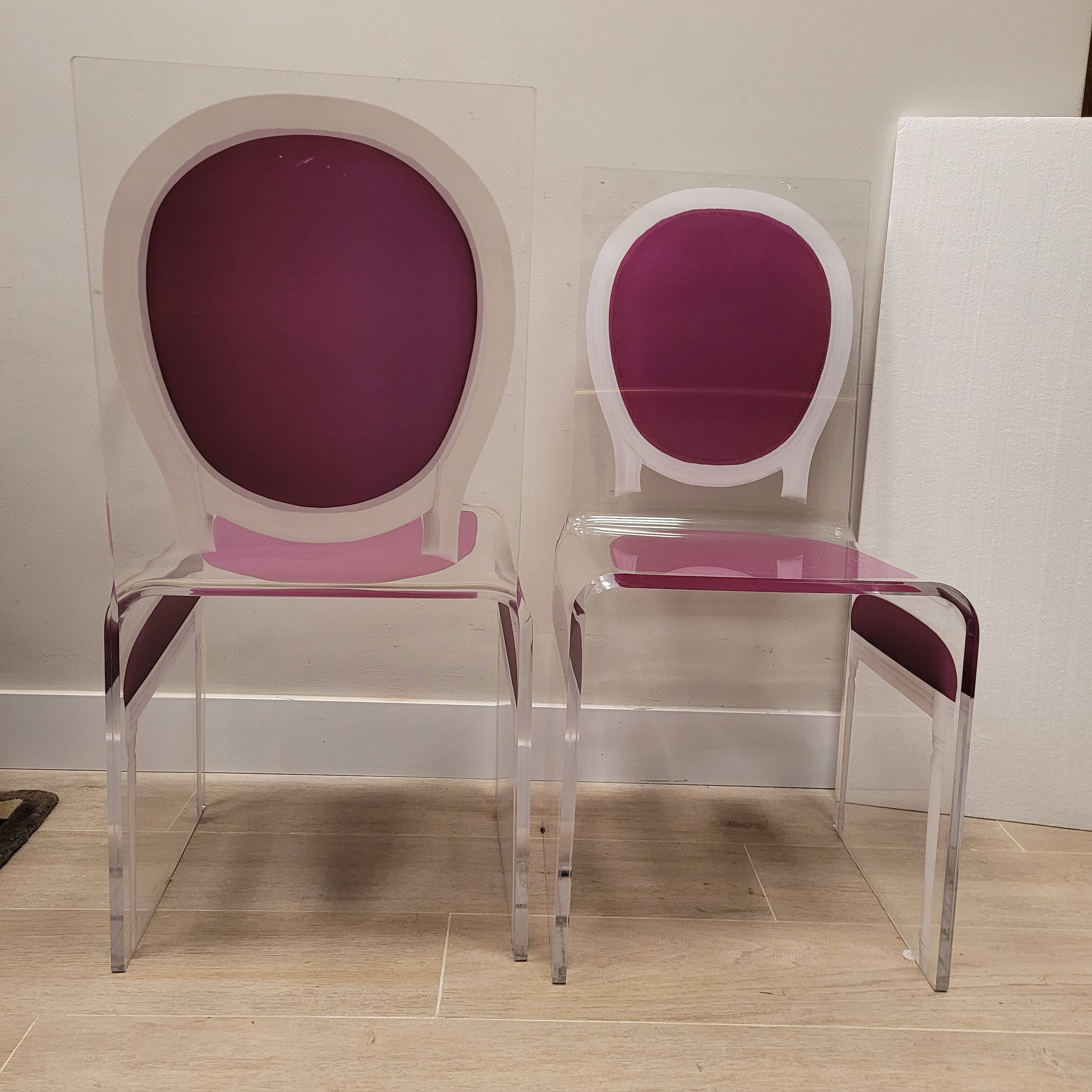 Pair of chairs “Ghost”, JC de Castelbajac for Acrila, Vidrio acrílico, after Philippe Starck – Fra