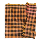 Vintage Haik checkered blanket from Morocco - 174 x 257 cm