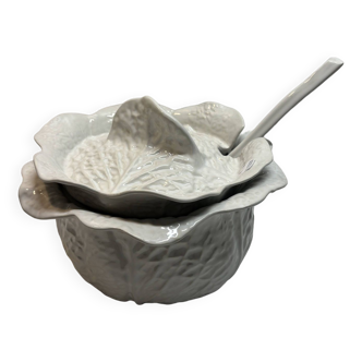 White cabbage slip tureen