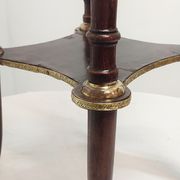 Auxiliary table made of wood, marble and brass, France 1950