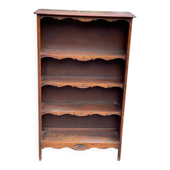 Bibus Louis XV bookshelf in solid dark oak from the 19th century 125