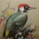 Ornithological watercolour painting signed M Shermorne kingfisher.