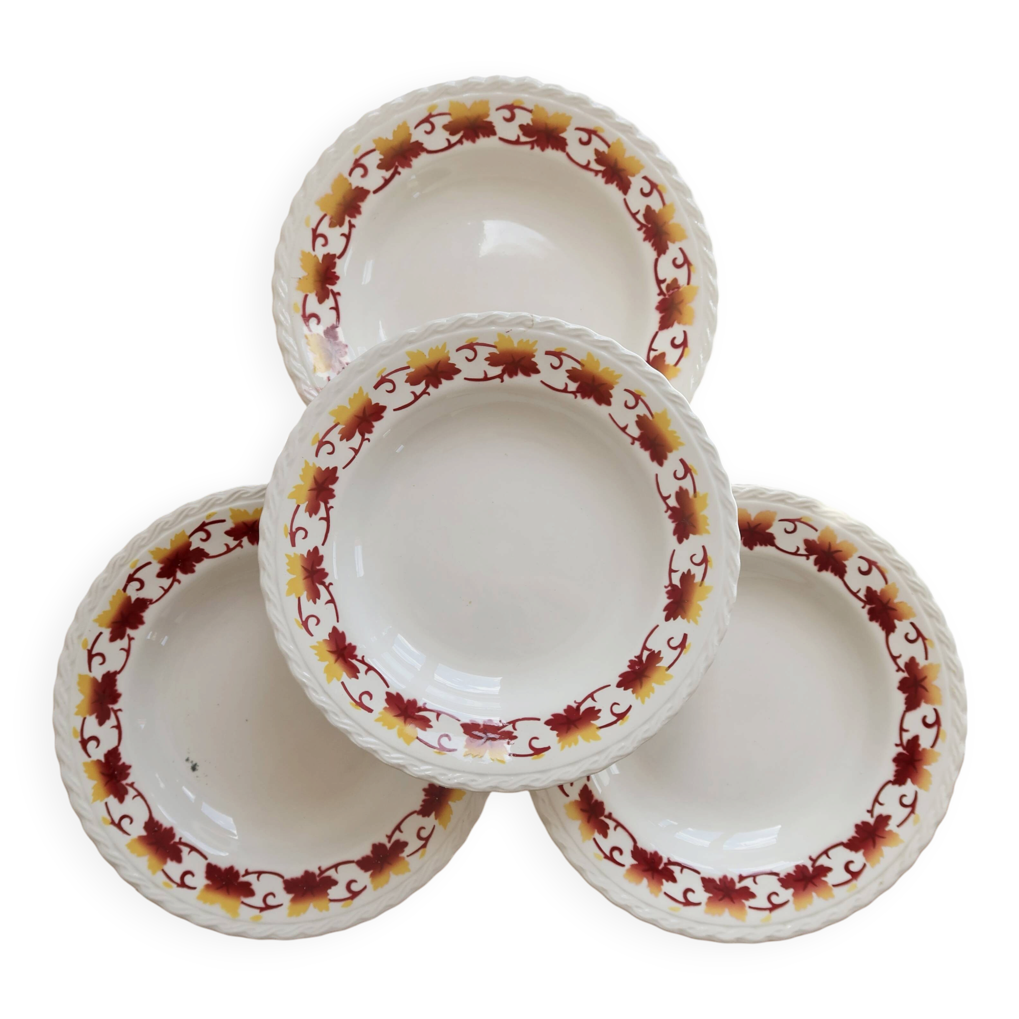 4 vintage deep plates L'Amandinoise Carnac