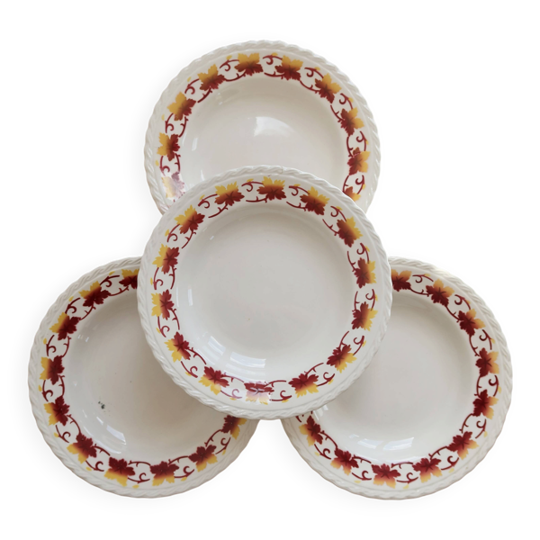 4 assiettes creuses vintage L'Amandinoise Carnac