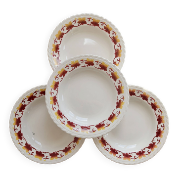 4 vintage deep plates L'Amandinoise Carnac