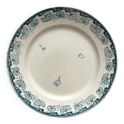 Plat rond en terre de fer ''Milan'' Creil et Montereau