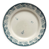 Plat rond en terre de fer "Milan" Creil et Montereau