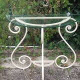 Wrought iron half-moon console