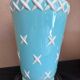 St Clément turquoise and white ceramic Art Deco vase