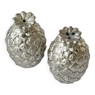 Paire de salière et poivrie Mauro Manetti en forme d'ananas