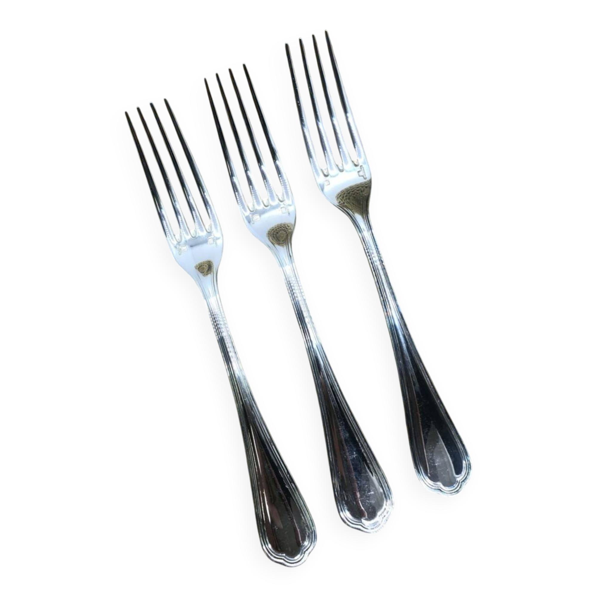 Set of 3 silver-plated dessert forks from Christofle and Spatours