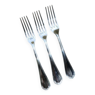 Set of 3 silver-plated dessert forks from Christofle and Spatours