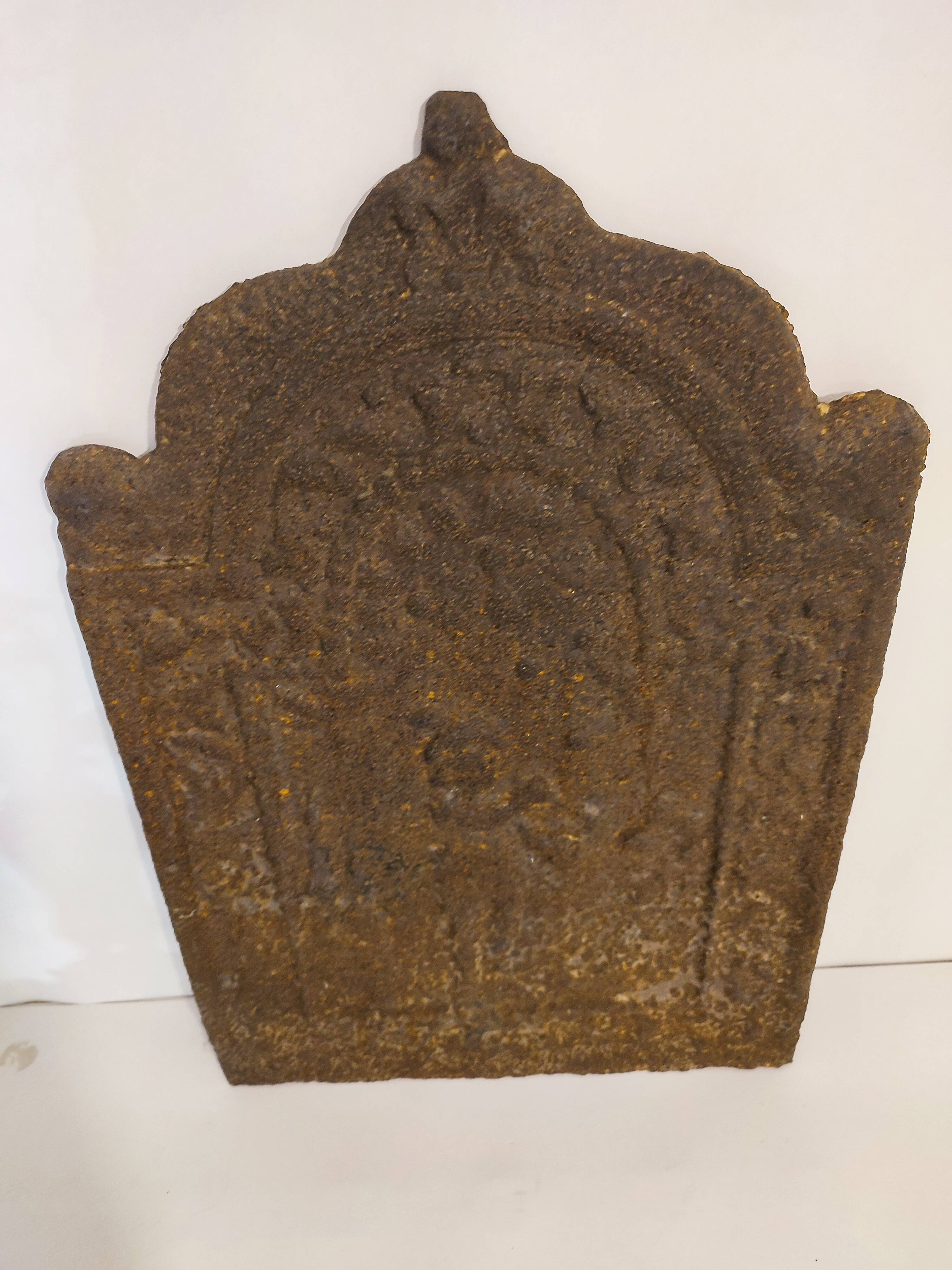 Louis XIV style fireplace plate, cast iron XVII XVIII