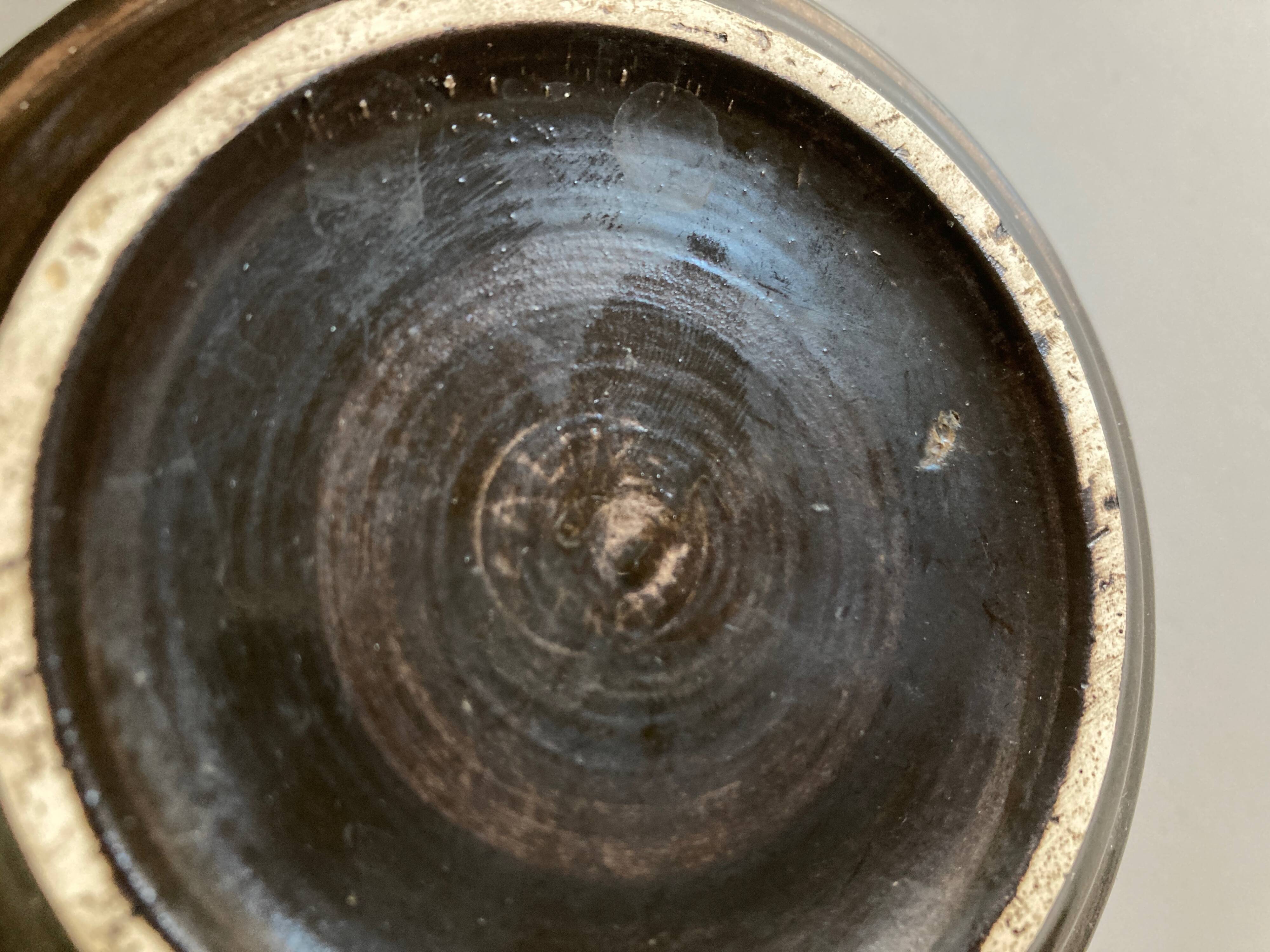 Set de 4 tasses déjeuner Salins décor bois 1970