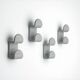 Set of Four White Vintage Gedy Hooks Italy 1970s