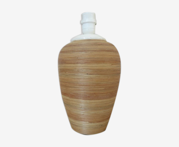 Rattan lamp and ceramic 80s