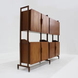 Vintage Italian mid-century bookcase wall cabinet from the 1960s, Italy.